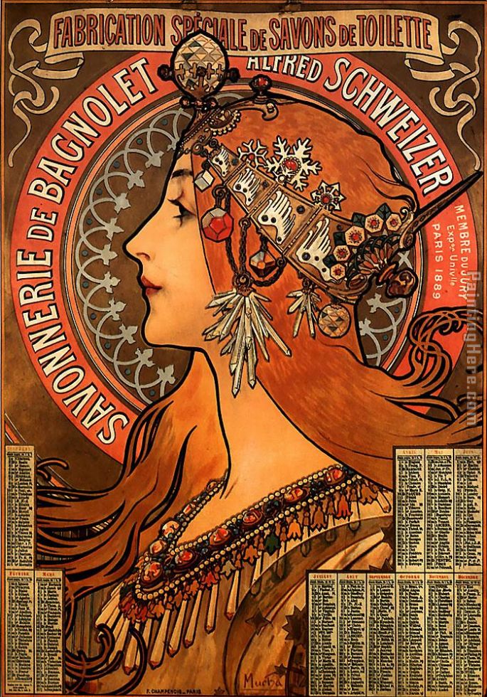 Savonnerie de Bagnolet painting - Alphonse Maria Mucha Savonnerie de Bagnolet art painting